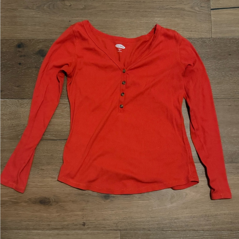Button Down Long Sleeve Top